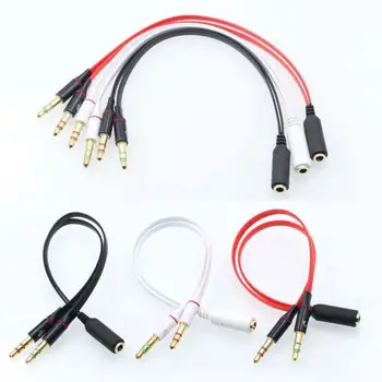 

New 3.5mm Dual 2 Male to Female Plug Jack Stereo Audio Headset Mic Y Splitter Cable #0313