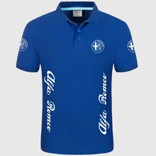 Высокое качество, логотип Alfa Romeo, поло, классический бренд, Мужская рубашка поло, мужская повседневная однотонная хлопковая рубашка поло с коротким рукавом