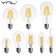 Żarówka LED E27 E14 4W 6W 8W 220V lampa Retro Vintage świeca światło globus żarówka ledowa Bombillas żarówka ledowa W stylu edisona