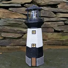 1 шт. черный Солнечный роторный маяк-лампа для двора дорожка газон сад патио вилла декоративный фонарь на солнечной энергии декоративный светильник