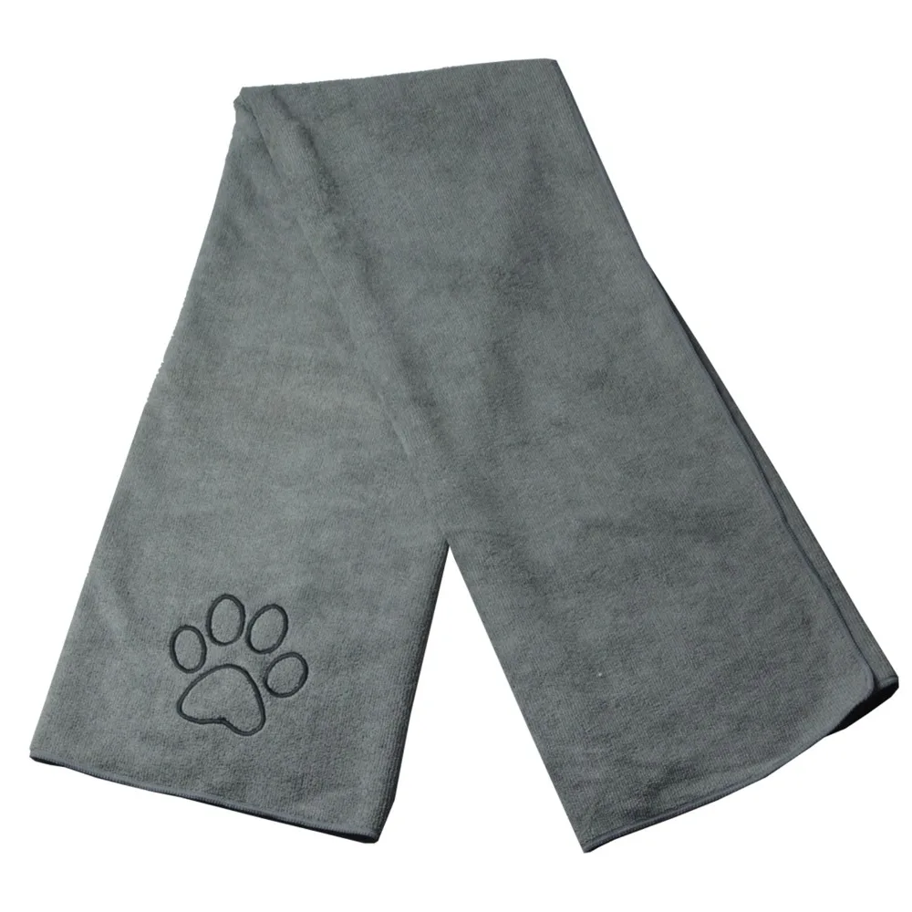

SINLAND Microfiber Pets Bath Towels Fast Drying Absorbent Towelettes for Dogs Cats Large Shower Embroidered 75cmx127cm One Piece
