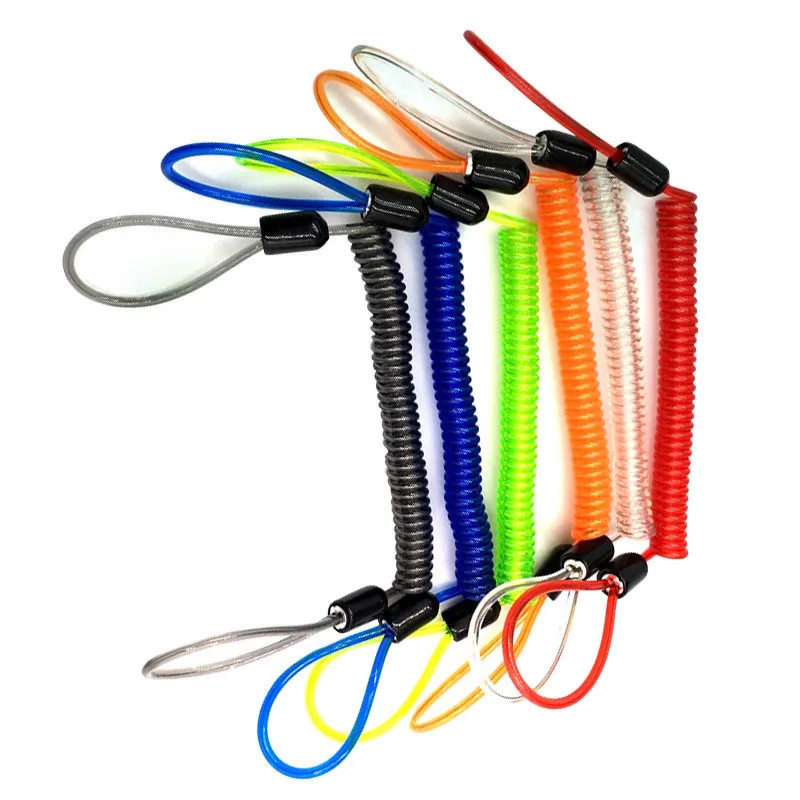 

2Pcs Alarm Disc Lock 1.2m 1.5m cable Anti-theft Spring Reminder Ropes Alert Rope Safety Rope For Bicycle Helmet Motorcycle Brake