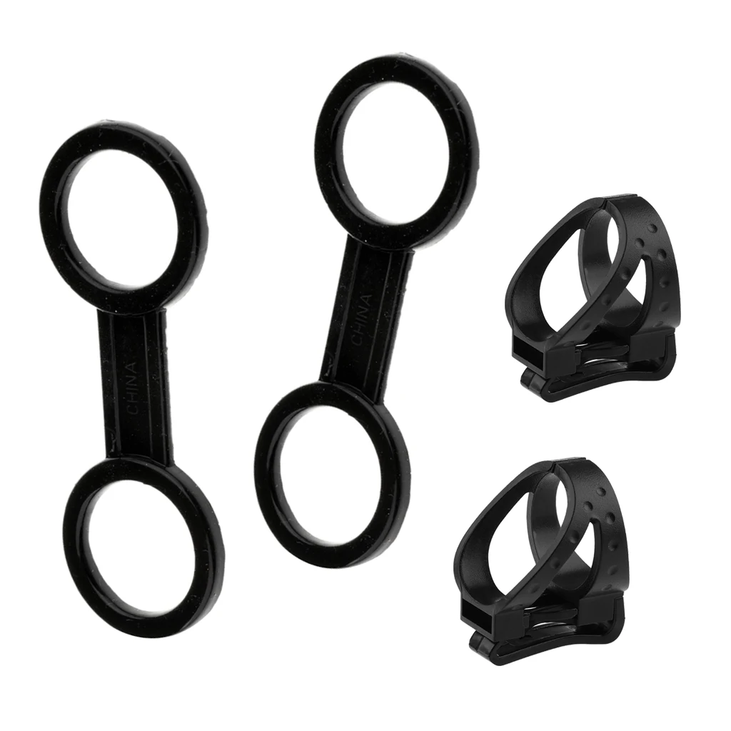 (Pack of 4) Universal Durable Scuba Dive Diving Quick Release Breathing Tube / Snorkel Mask Clip Retainer & Double Loop Keeper