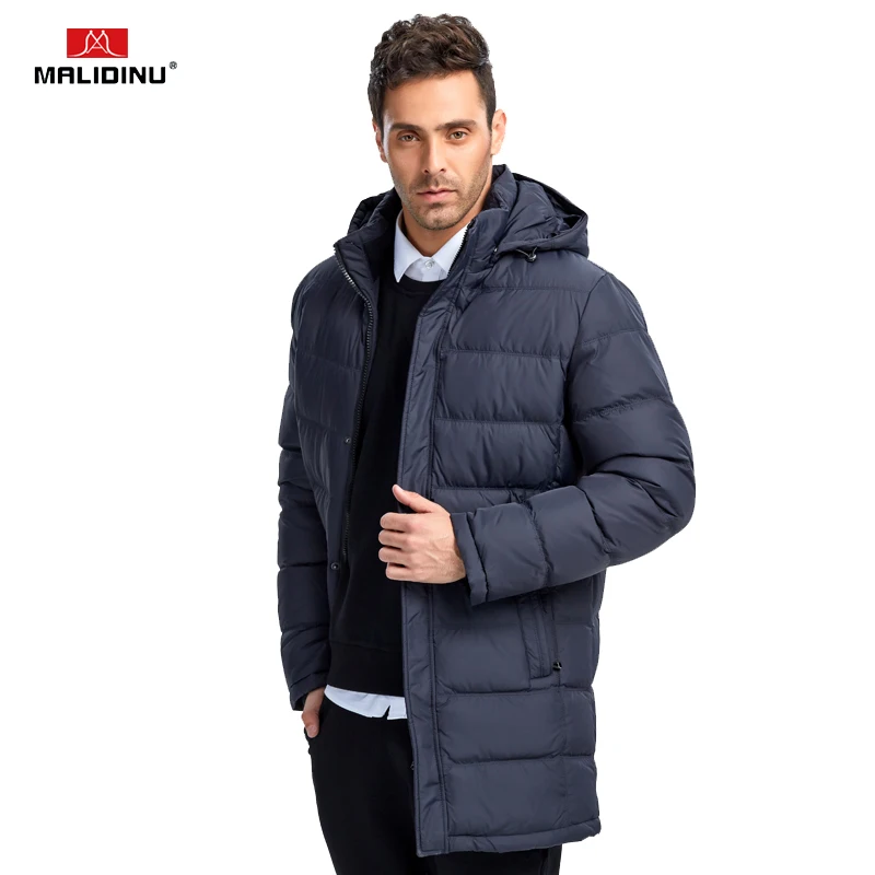  MALIDINU 2019 New Men Down Jacket Winter Down Coat Parka 70%White Duck Down Brand Long Thicken Wint - 32837831094