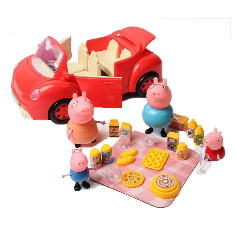 yeni cocuklar oyuncaklar pepa pembe domuz oyun evi oyuncaklar peppa domuz piknik araba eylem oyuncak rakamlar domuz aile bebek sevimli domuz oyuncaklar ucretsiz kargo gift hyundai toy car steering wheelgift toy aliexpress