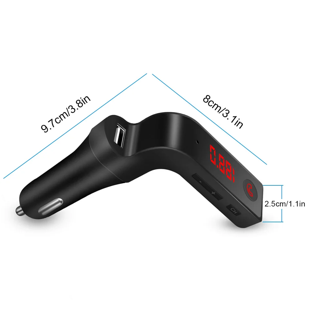 Wireless Car Bluetooth Aux Fm Transmitter Handsfree Bluetooth MP3 Audio Player FM Modulator Bluetooth Car Kit TF USB Charger New (8)