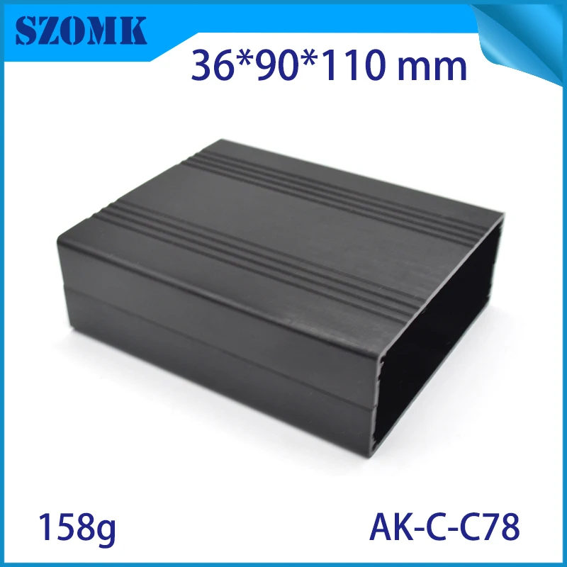 Szomk Custom Diy Extruded Aluminum Heat Sink Enclosure for inverter relay GPS tracker aluminum box audio display junction box (6)
