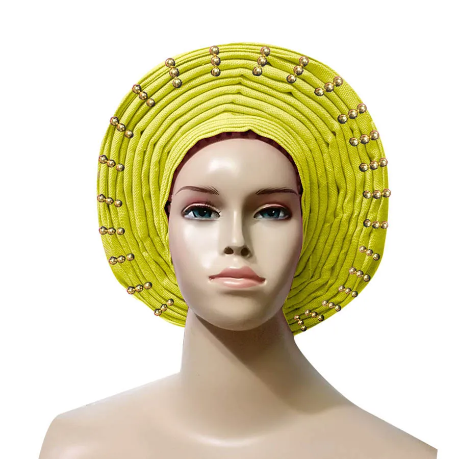 Африканский тюрбан Aso Oke для женщин - Цвет: yellow