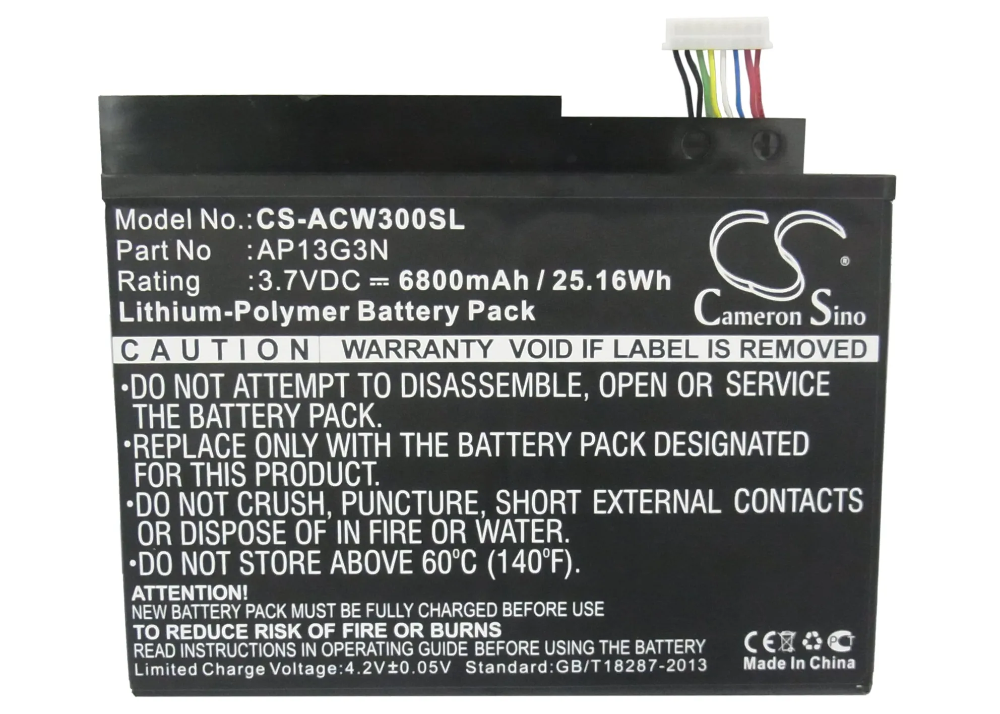 Аккумулятор Cameron Sino 6800 мАч AP13G3N для Acer Iconia W3 810 ZEIV4|cameron sino|battery forcameron sino battery |