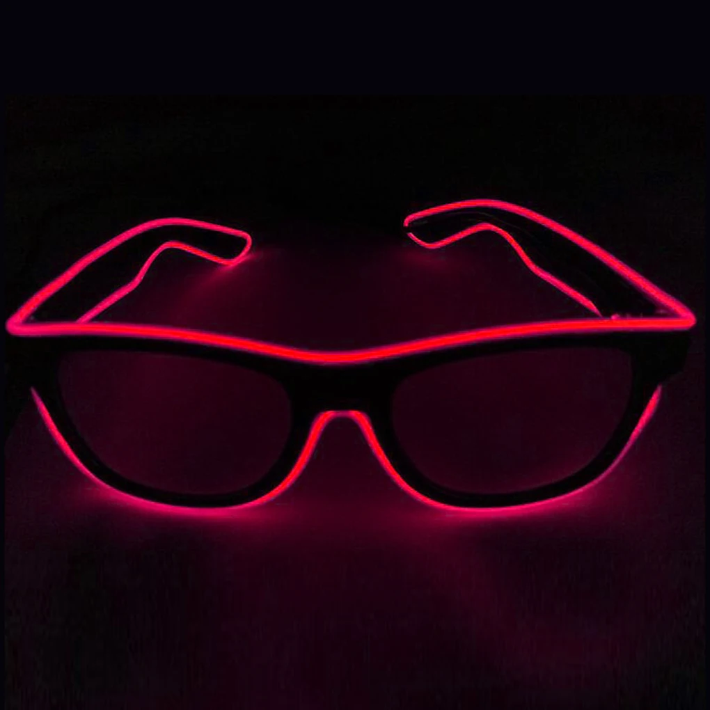 Practical Wire Neon LED Glasses Light Up Shutter Shaped Glow Rave