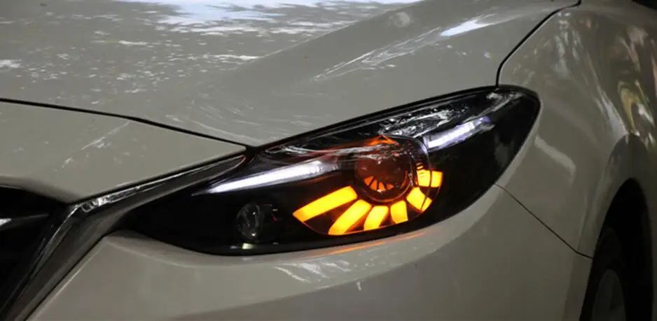 Автомобильный Стайлинг, Головной фонарь для Mazda 3, фара,, лет, Мазда 3, axela, фары, Биксеноновая фара, светодиодный DRL, Автомобильные фары