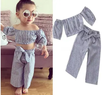 

Kids suit children set striped T-shirt + pants baby clothing girls suit 1-5T sylvia 569371296148