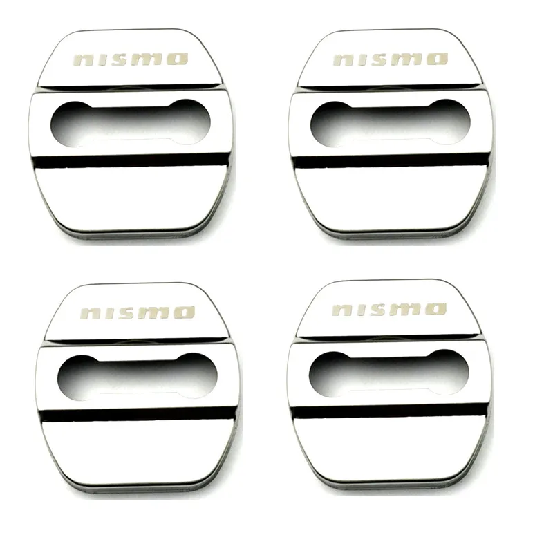 Авто-Стайлинг крышка дверного замка автомобиля Авто эмблемы чехол для Nissan juke qashqai j11 10 x-trail note tiida nismo автостайлинг - Цвет: Nismo Silver