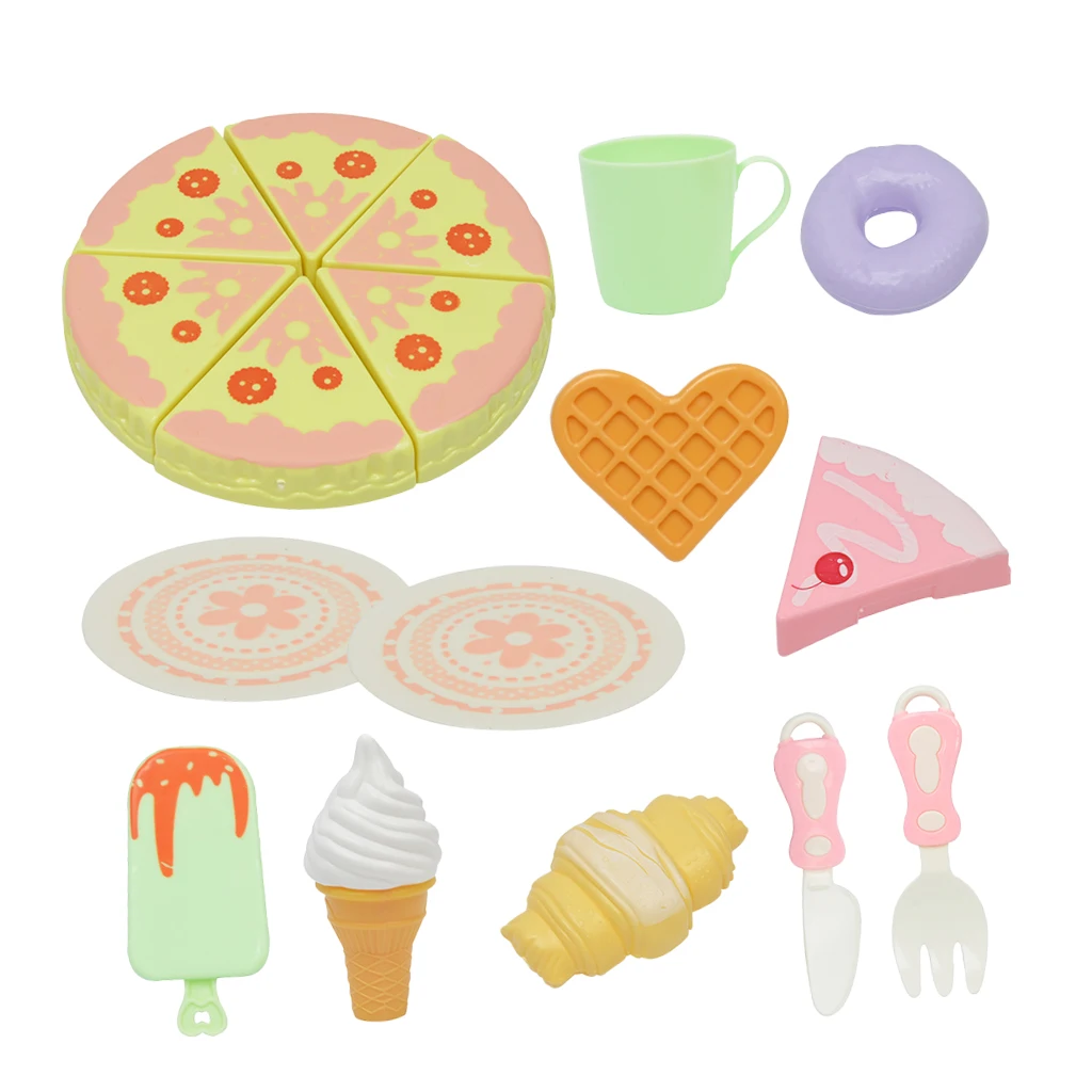 Play Food Toys, Pretend Play Kitchen Set Cutting Cake Play Kitchen Sets Toddlers Pretend Food Playset Children Toy Food Set