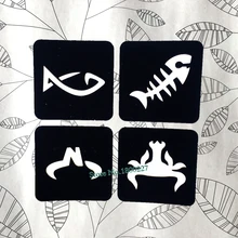 Рыбья кость Шаблон Хна DIy водонепроницаемый трафареты татуировки для женщин Макияж Инструменты Шаблон татуировки Краб Дизайн татуировки