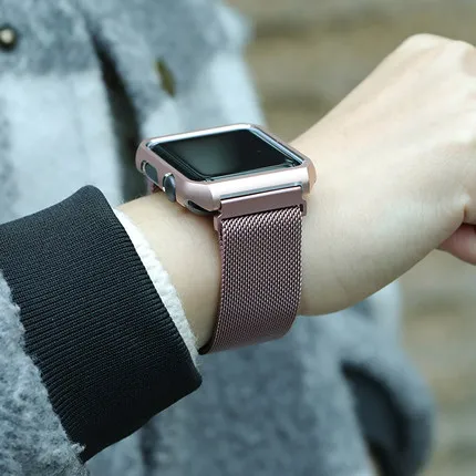 Миланская петля для Apple Watch, группа 4, 44 мм, ремешок для браслета, ремешок для Apple Watch, полосы 42 мм, 38 мм, серия 4321, металлическая сталь