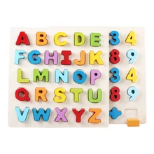 30 см детский алфавит и цифра обучающий ручной захват деревянный пазл Обучающие игрушки детский деревянный пазл игрушка Дети Ранние развивающие игрушки