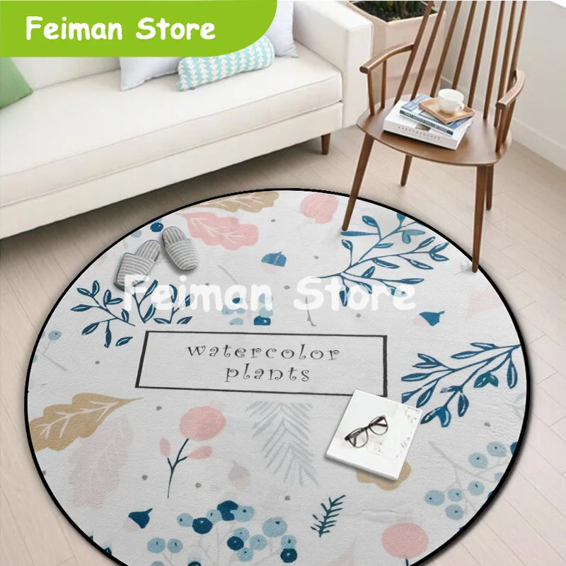 Ковер с круглым растительным принтом для гостиной коврик для йоги коврики для спальни домашний декоративный ковёр детский игровой коврик дверь