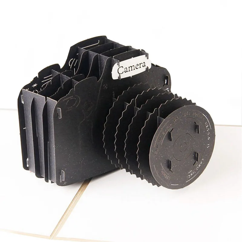 

3D Pop Up Card Handmade SLR Cameras Happy Birthday Valentine Easter Christmas Postcard Gift