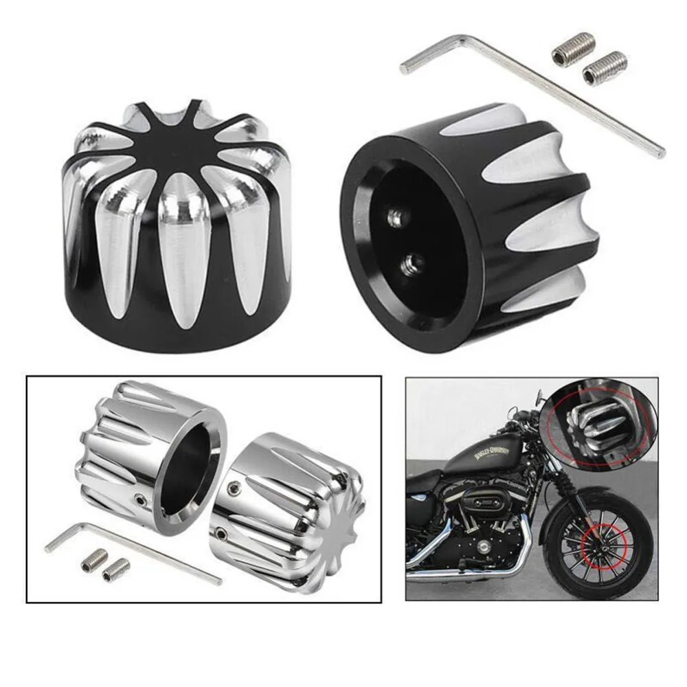 CNC Aluminum Alloy Excalibur Motorcycle Front Axle Nut Covers Bolt Kit
