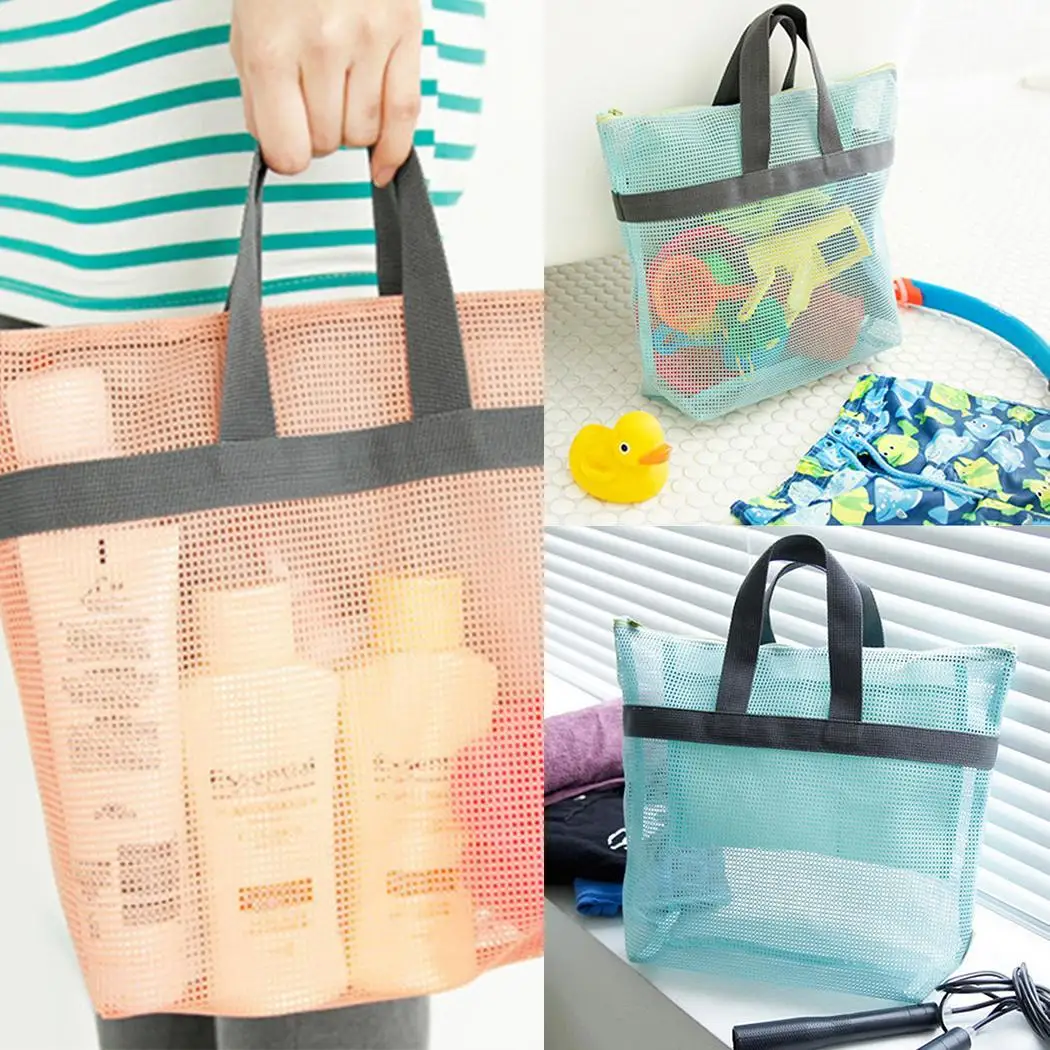Shower Tote Bag Portable Quick Dry Durable zipper and handles lightweight Toiletry Mesh Net Cosmetic Makeup | Дом и сад