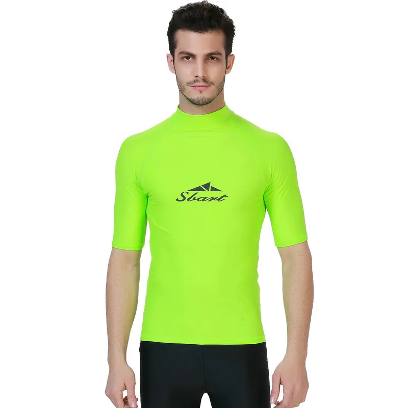 

SBART Rashguard for Men Short Sleeve Rash Guard Swimsuit Shirt Sun Protection Men Surf Rashguard Swim T-Shirts Windsurf Tops