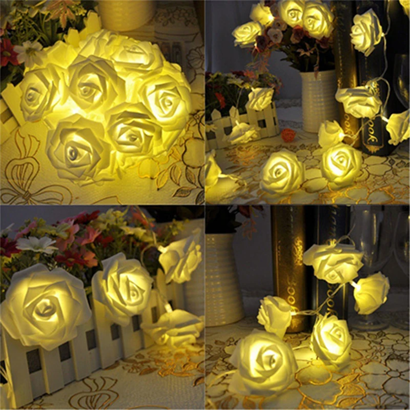 GRN-FLASHING фонари светодиодные строки 2 м/3 м/4 м/5 м/10 м розы форма красочные внутри свет для сада вечерние свадебные украшения