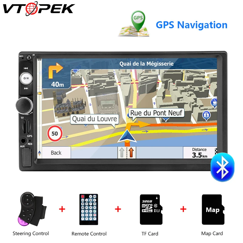 

2 Din 7" GPS MP5 Car Radio Touch Screen Steering Wheel Control Stereo Radio Two Din Mirror-link Multimedia Players Built-in Map