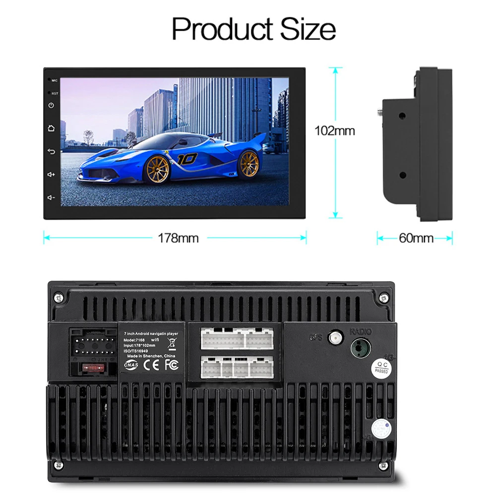 Автомагнитола 2 Din 7 дюймов Android 8 1 9 дюйма 1/2 ГБ ОЗУ 16/32 ПЗУ GPS Wi Fi HD MP5 Bluetooth FM