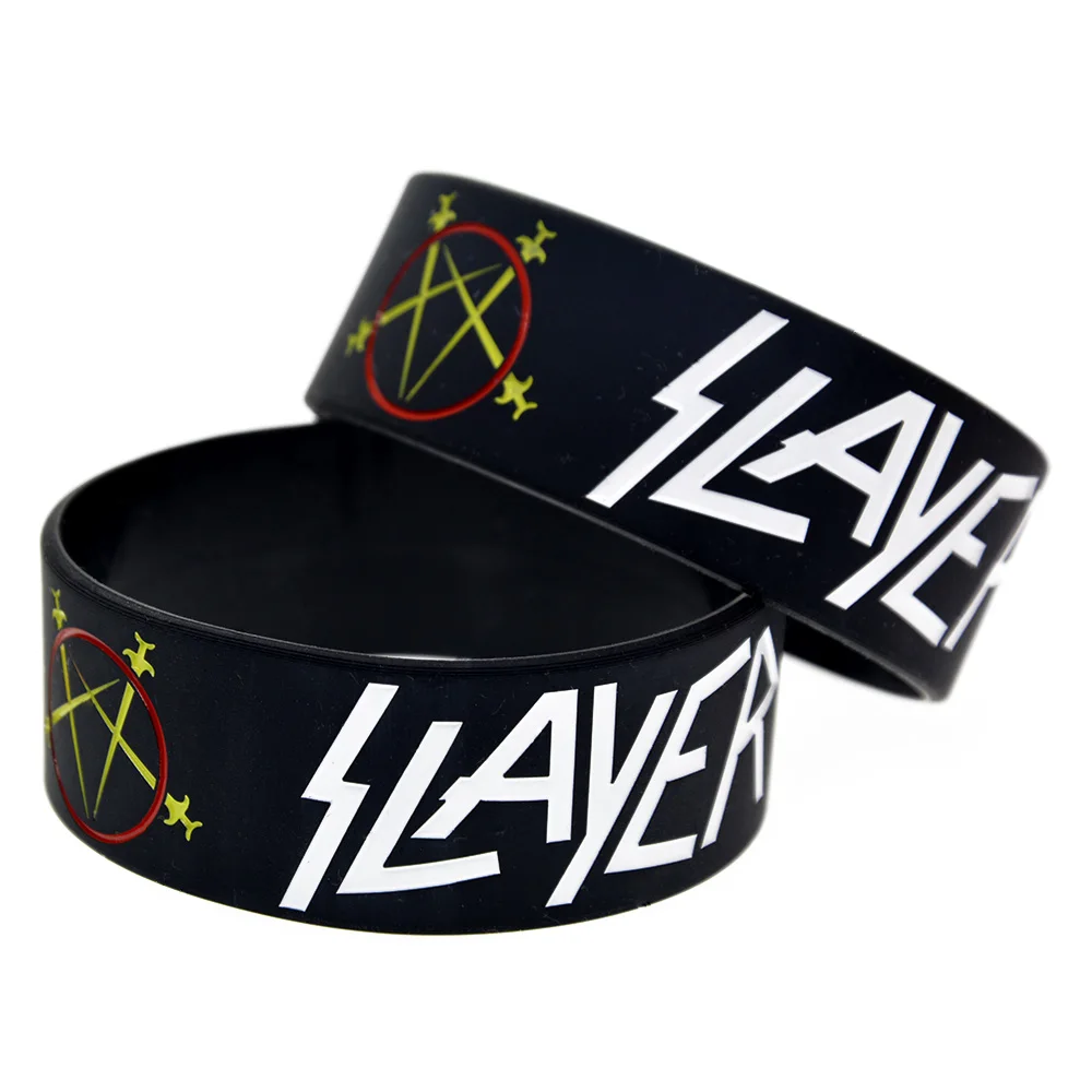 

1PC Black Adult Size Slayer Silicone Wristband for Music Fans