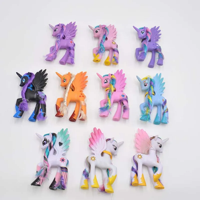 My little pony, 14 см, ПВХ, радуга, милый, ПВХ, единорог, маленький пони, лошадь, фигурки, куклы для девочек, подарок на день рождения, Рождество