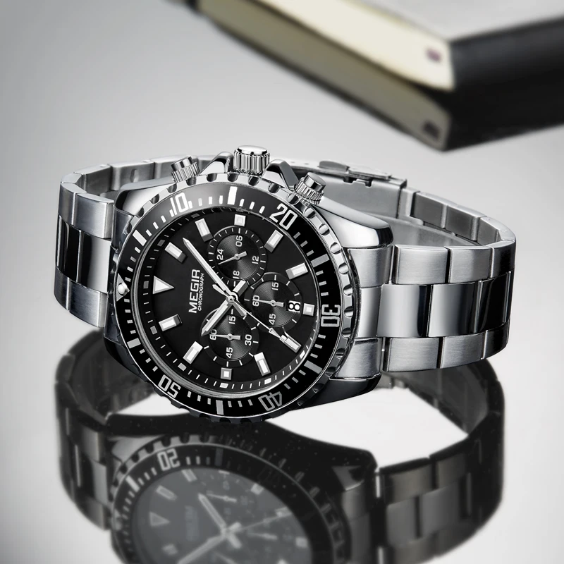 MEGIR мужские s часы лучший бренд класса люкс мужские модные кварцевые часы с календарем повседневные военные спортивные наручные часы Relogio Masculino