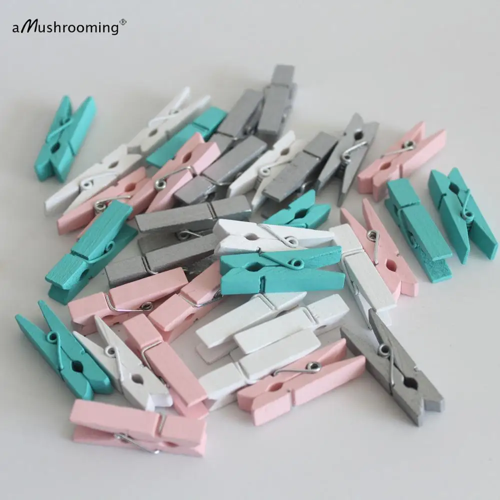 

50- 1 Inch Wood Clothespins - Mini Wooden Clothespins for Crafts - Photo Hanging - Miniatures - DIY Craft Supplies