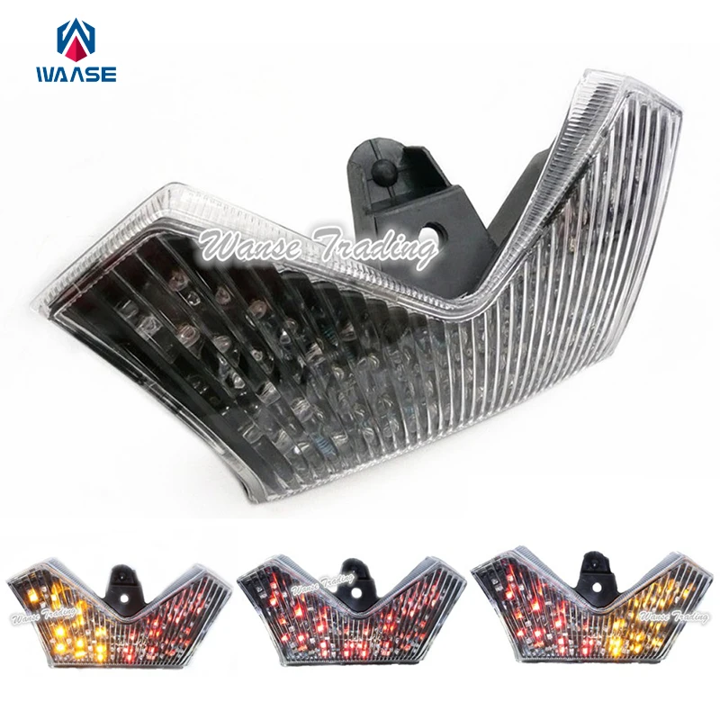 

waase Rear Tail Brake Turn Signal Integrated Led Light Clear For 2006-2015 KAWASAKI Ninja ZX14 ZX14R ZX-14 ZX-14R ZX1400 ZZR1400