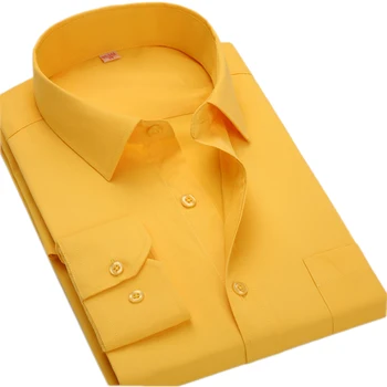 

Plus Size 8XL Long Sleeve Solid 6XL Mens Casual Social Shirts Big size Men Blouse Work Clothes 5XL 6XL 7XL Cheap QiSha BS12xx