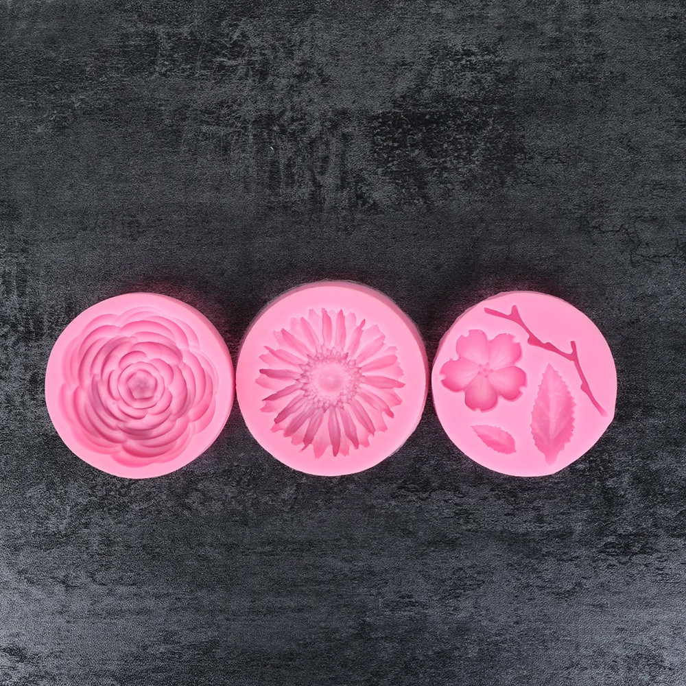 1PC New Home Silicone Mold Flower Shape Fondant Cake Baking Chocolate