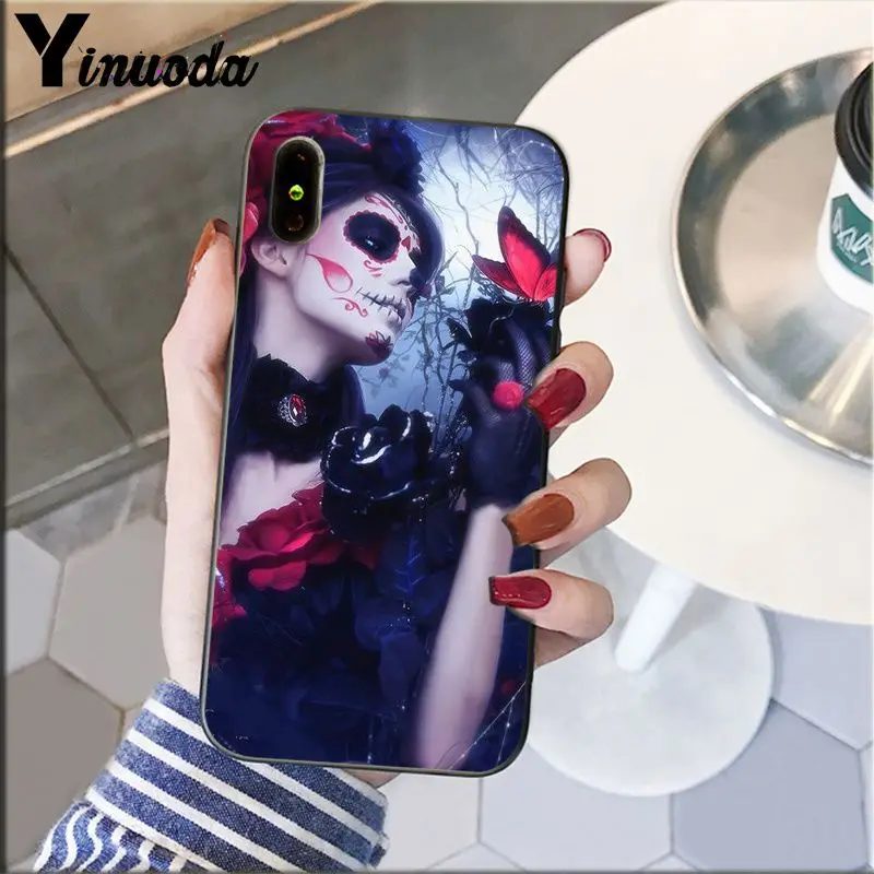 Catrina beautiful rose girl Skull Art