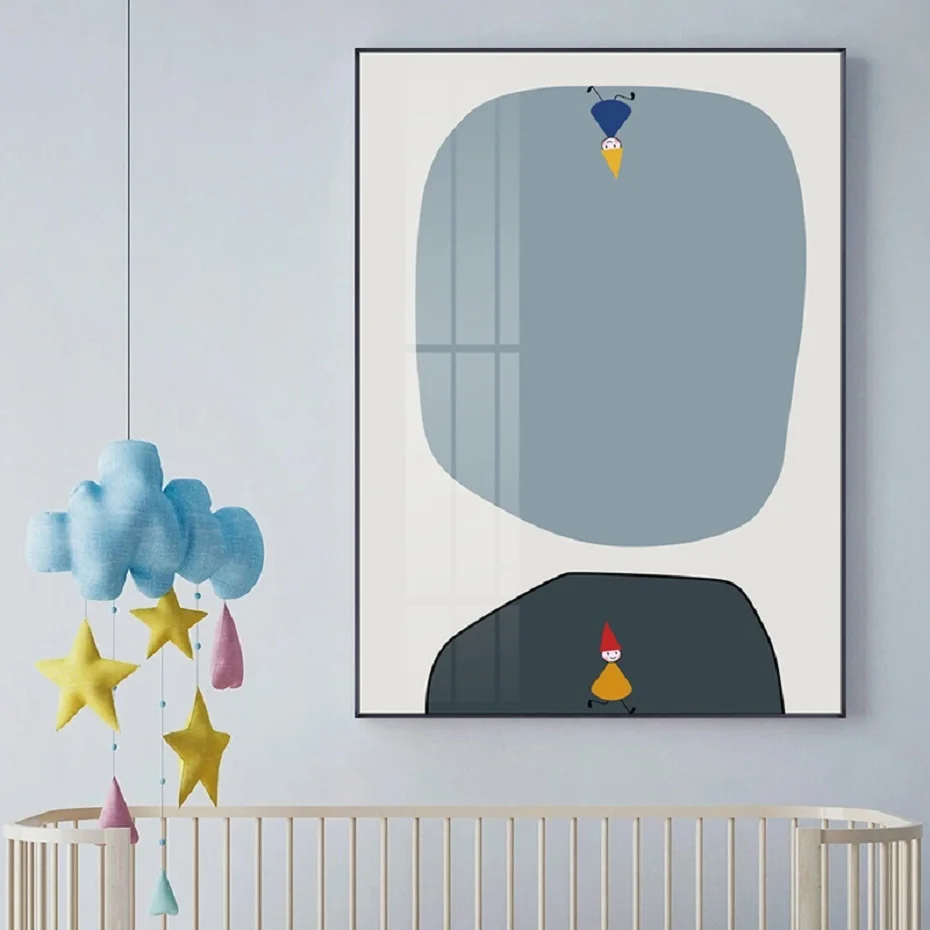 Современный цветной мультфильм абстрактный холст с печатью постера картины настенная живопись садик картины на холсте подарки детская комната Домашний декор