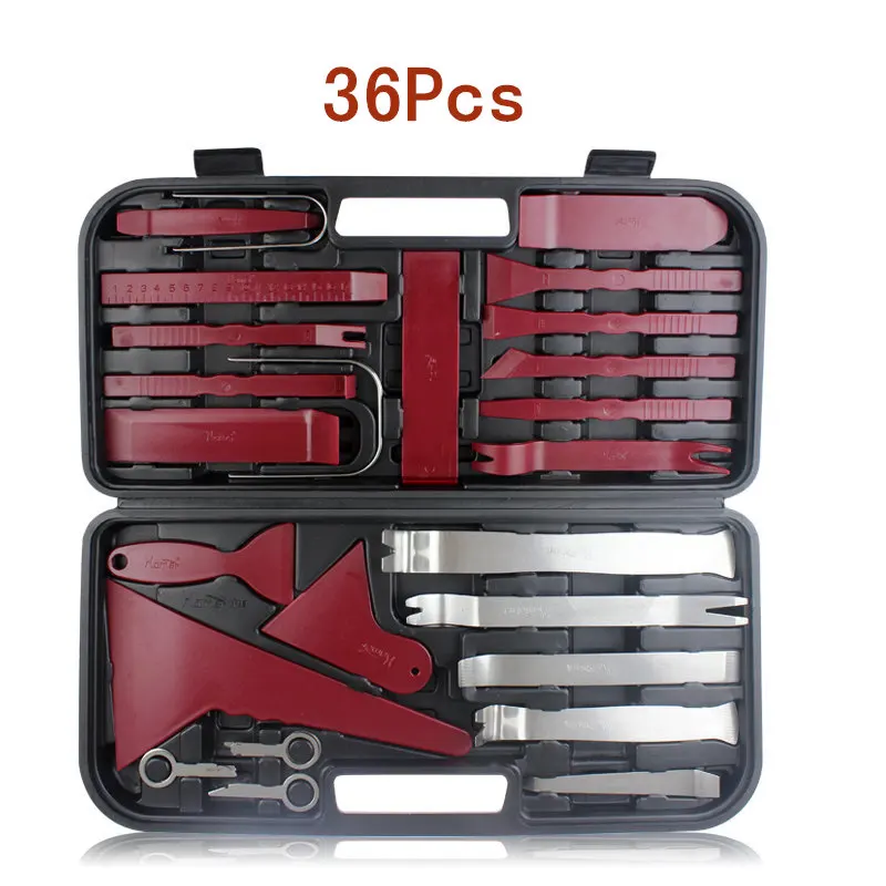 

36pcs Professional Car-styling Tools Box Auto Radio Stickers Door Clip Panel Trim Dash Audio Removal Installer Pry Repair Kit