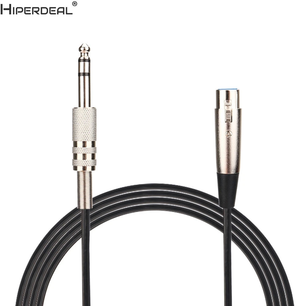 

HIPERDEAL XLR 3-Pin Female To 6.35mm Stereo Plug Shielded Microphone Mic Audio Cable Cord HW