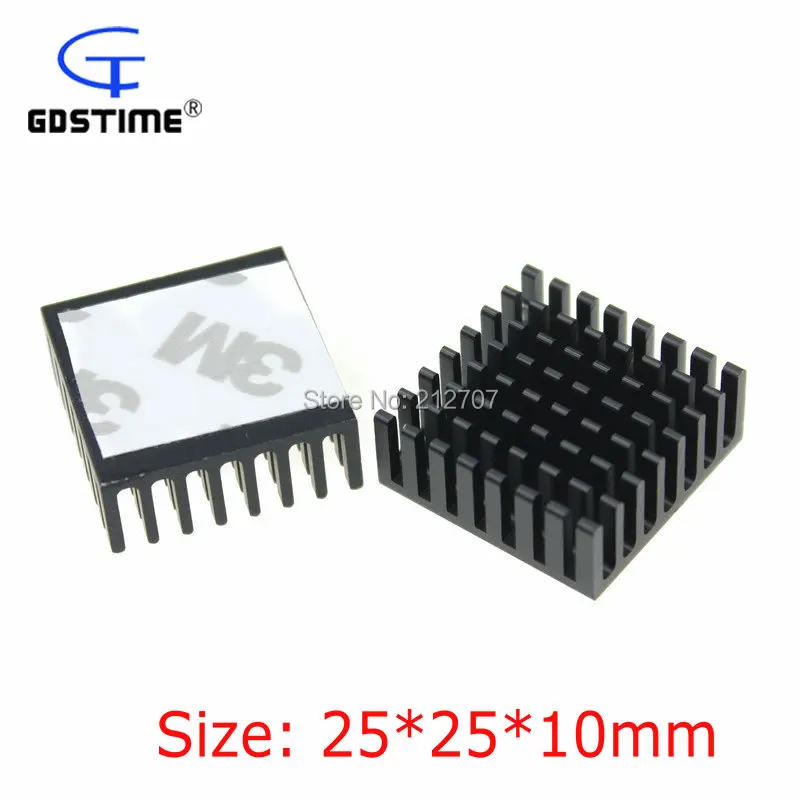 

20 шт./лот Gdstime 25x25x10 мм радиатор алюминиевый радиатор высокой мощности