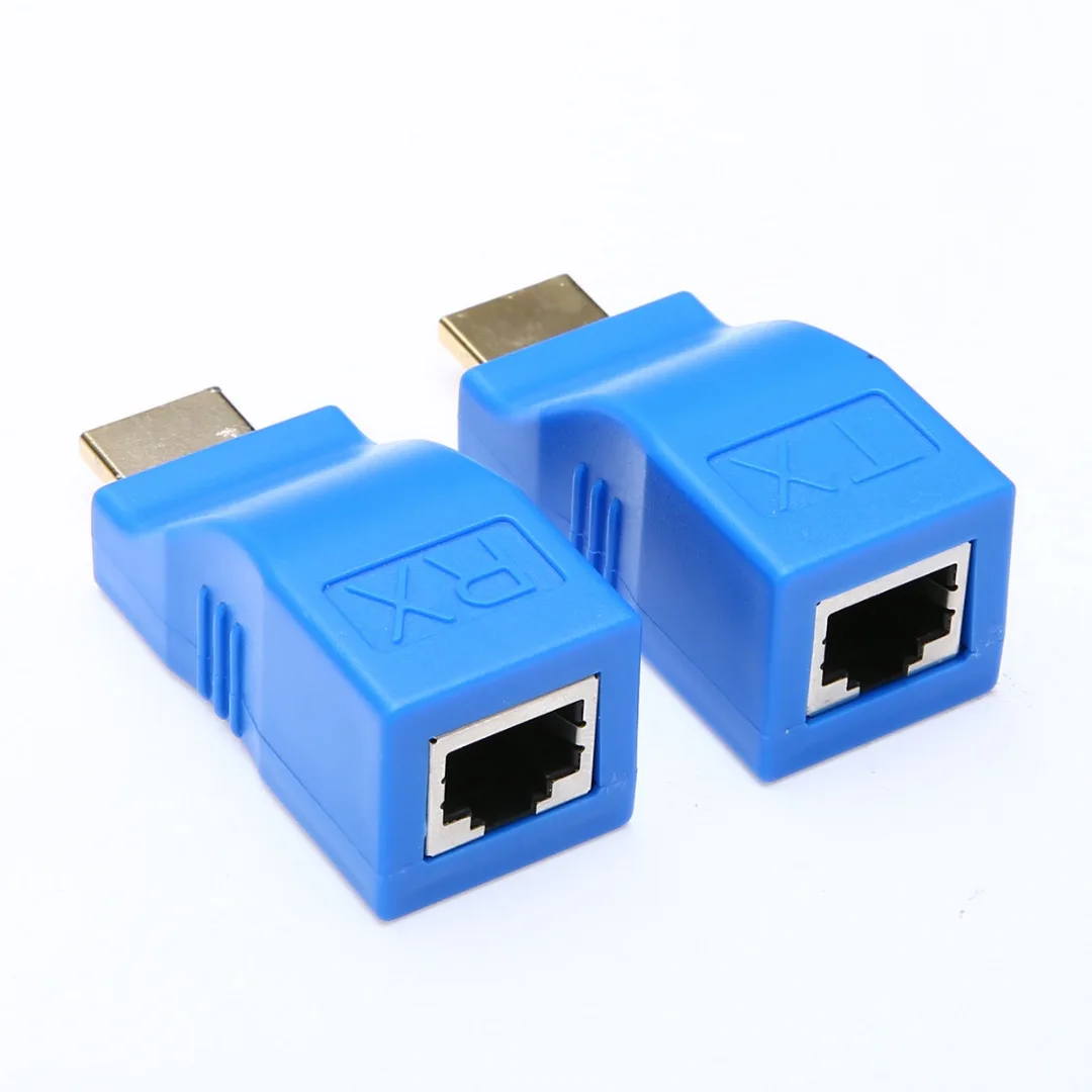 Новинка, 2 шт HDMI к RJ45 адаптеры, 1080 P, высокое качество, HDMI удлинитель к RJ45 через Cat 5e/6, сетевой адаптер, усилитель сигнала