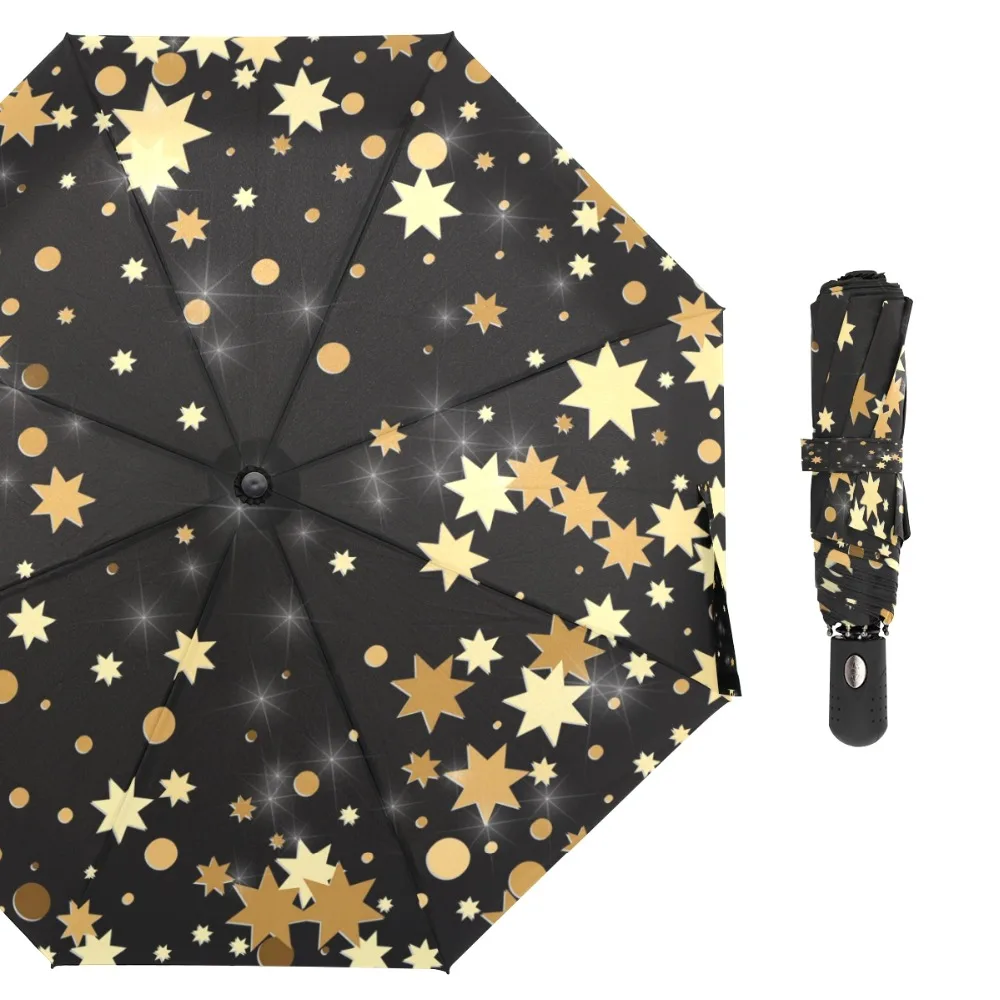 

Susino Starlight Windproof Umbrellas Fully-automatic Open Metal Pongee Compact Three-folding Umbrella