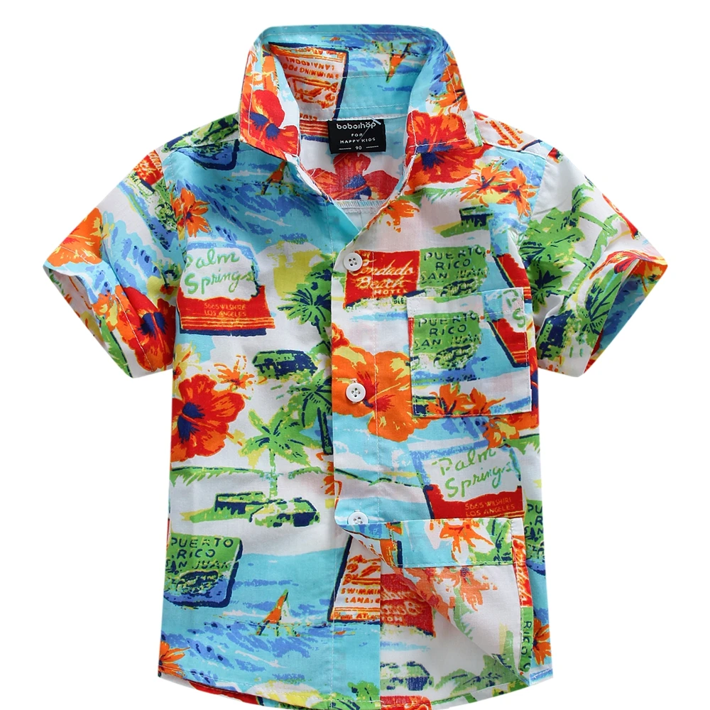 

2016 new arrival cotton 100% floral shirt hawaiian shirt aloha shirt for boy T1543