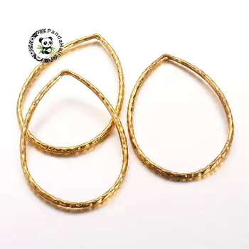

Tibetan Style Linking Rings, Lead Free and Cadmium Free, Drop, Golden, Size: about 60mm long, 41mm wide, hole: 1mm