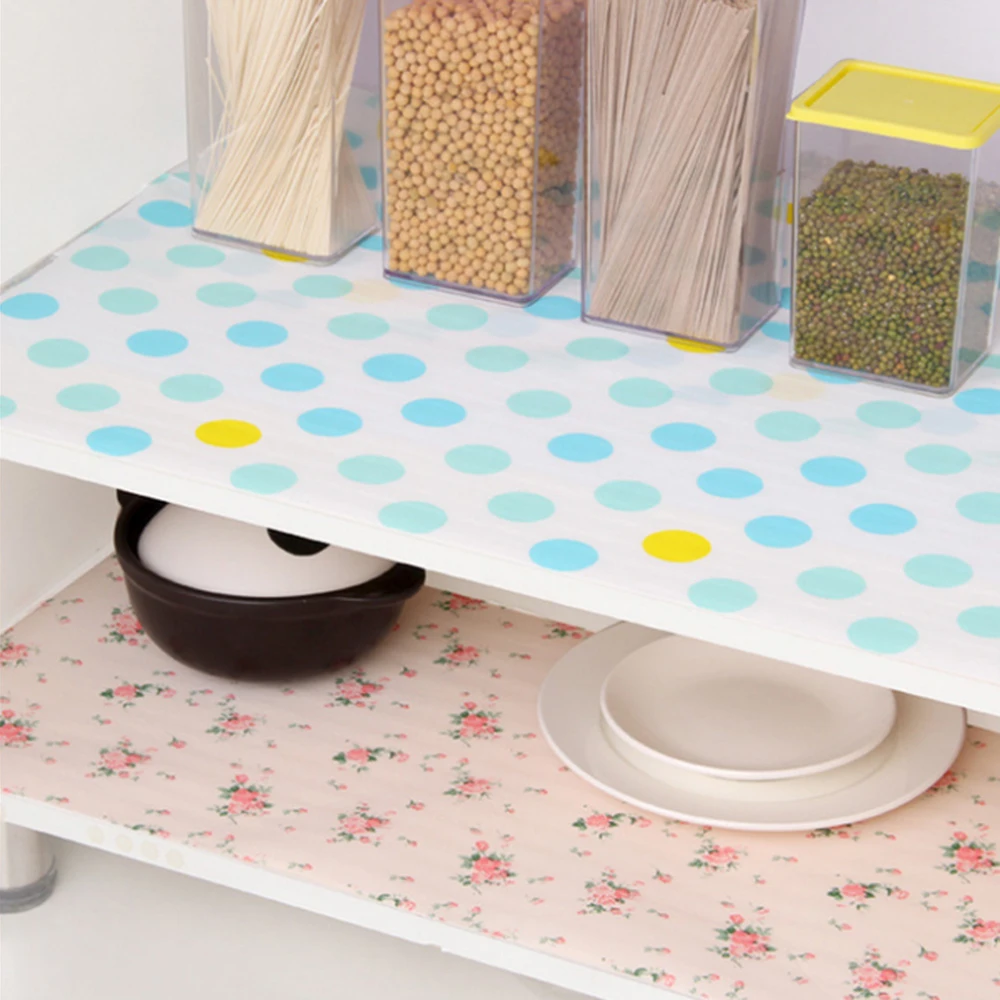 

5 Rolls/Set Non-Adhesive Shelf Paper Beautiful Dot Pattern Drawer Storage Liner for Drawer Table Kitchen Cabinets Pantry