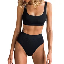 Бикини mujer estampado летние пикантные с высокой талией бразильский Однотонный жилет костюм купальщика купальник-монокини купильник бикини