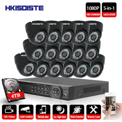 16CH 1080 P AHD DVR комплект с шт. 24 шт. светодиодов м 2 м IR NightVision Мини CCTV 2MP закрытый купол AHD камера Домашняя безопасность CCTV камера системы