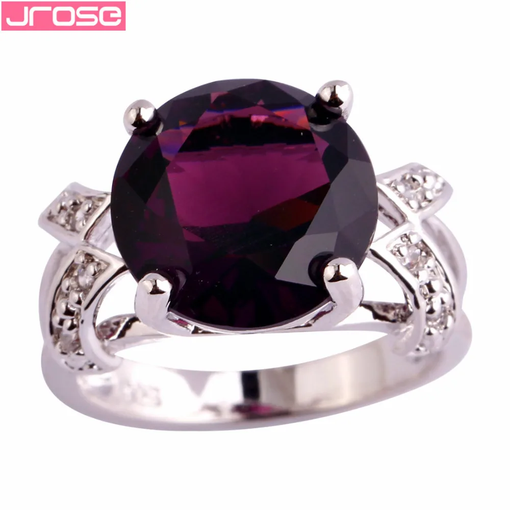 Женское кольцо с фиолетовым и белым фианитом размеры 6 7 8 9 10 11 12 13|ring for women size|rings