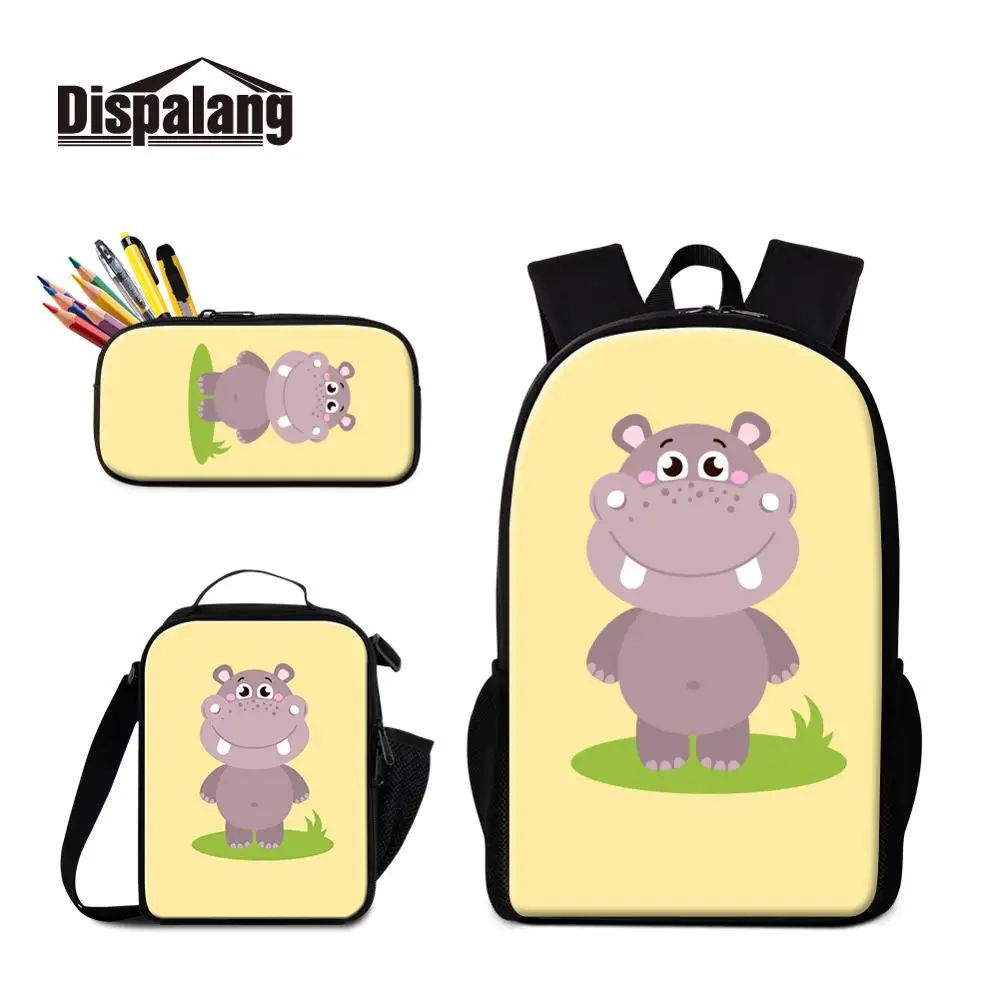 

Unique Design Cartoon Animal Prints on Schoolbag for Girls So Beautiful Backpacks with Lunch Box Bag and Pencil Case Combination